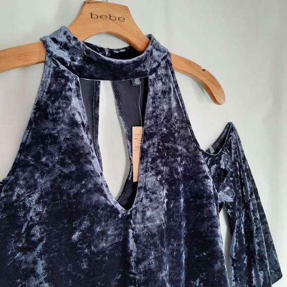 American Eagle Outfitters Velvet Cold Shoulder Sm - Picture 2 of 7